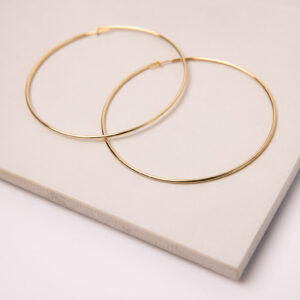 Be fashionable and sophisticated with these Hoops Thin Tubular Gold Filled 18K Earrings.