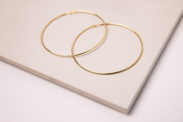 Be fashionable and sophisticated with these Hoops Thin Tubular Gold Filled 18K Earrings.