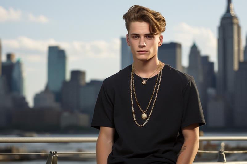 young men wearing cubs chains in NYC